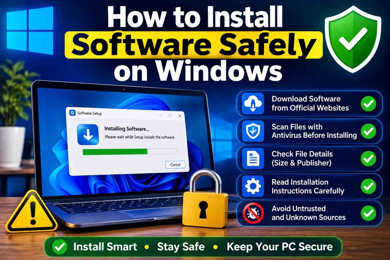 How to Install Software Safely on Windows with antivirus and secure installation tips
