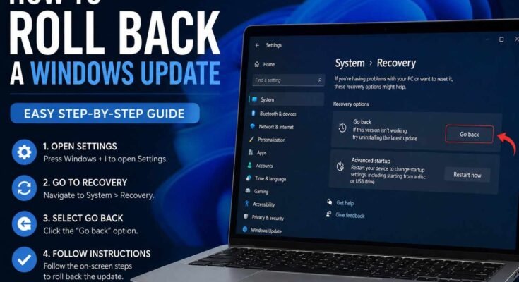 How to Roll Back a Windows Update using Windows 11 Recovery settings