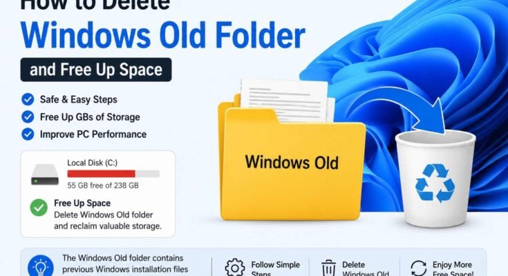Windows Old folder being deleted to free up disk space on Local Disk C in Windows 11