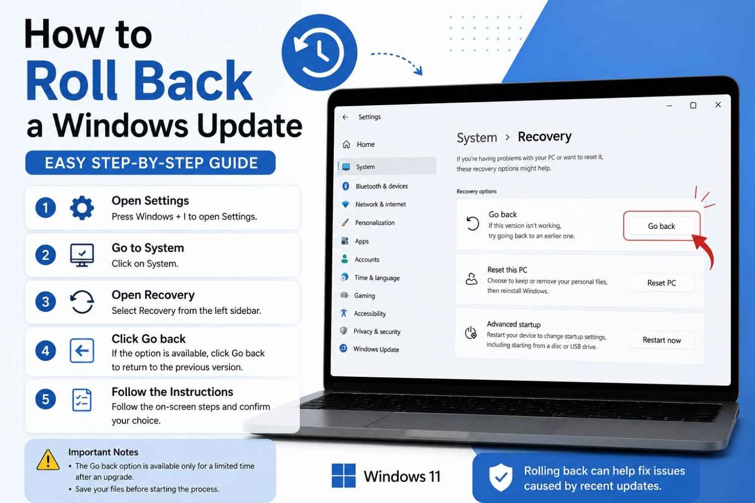 How to Roll Back a Windows Update in Windows 11